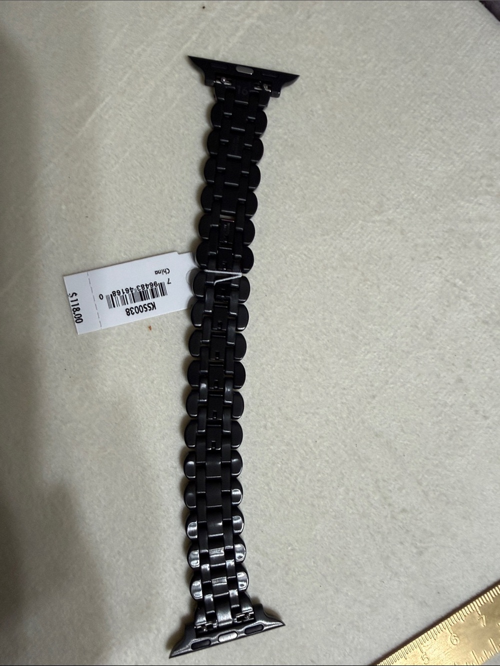 Kate Spade Black Metal Link Apple Watch Band 38mm View 4